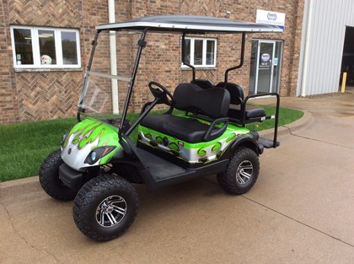 Custom Green and Silver Golf Car