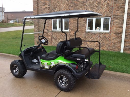 Custom Green and Silver Golf Car - Image 2