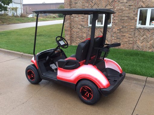 Custom White and Red Golf Car - Image 2