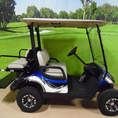 Custom Blue and White Golf Car