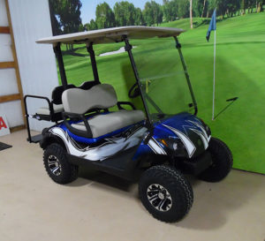 Custom Blue and White Golf Car