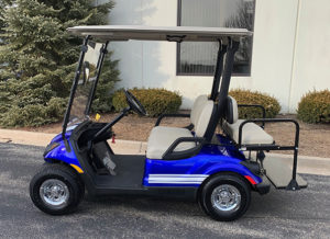 2013 Blue and White Golf Car