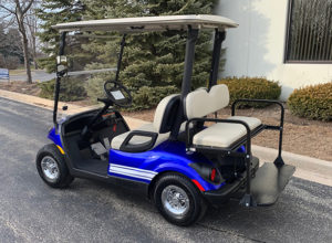 2013 Blue and White Golf Car