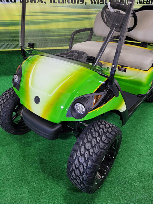 Custom Black, Green and Yellow 4-Passenger Golf Car - Image 2