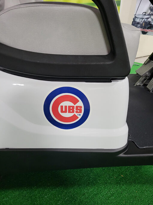Custom Chicago Cubs Glacier White Golf Car - Image 3