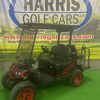 2013 Black and Red Flame Golf Car