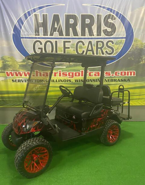 2013 Black and Red Flame Golf Car