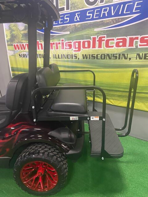 Custom Black and Red Flame 4-Passenger Golf Car - Image 2
