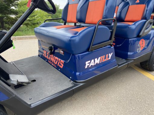 Custom University of Illinois Illini Football 6-Passenger Golf Cars - Image 2