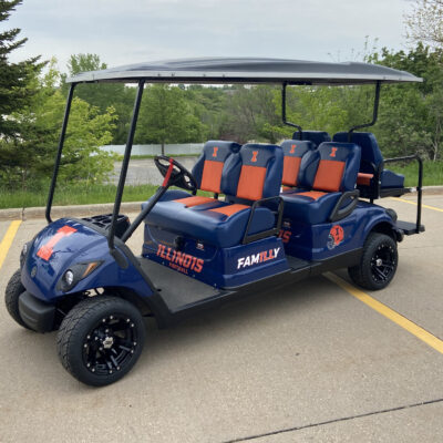 Custom University of Illinois Illini Football 6-Passenger Golf Cars