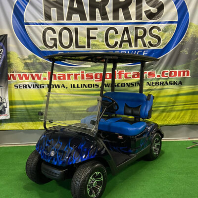 2011 Custom Blue and Black Flame Golf Car