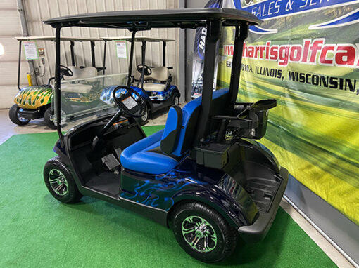 2011 Custom Blue and Black Flame Golf Car