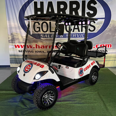 Custom Chicago Cubs Glacier White 4-Passenger Golf Car