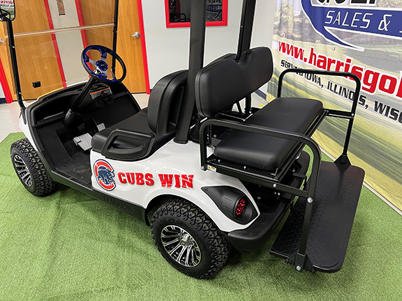 Custom Chicago Cubs Glacier White 4-Passenger Golf Car - Image 6
