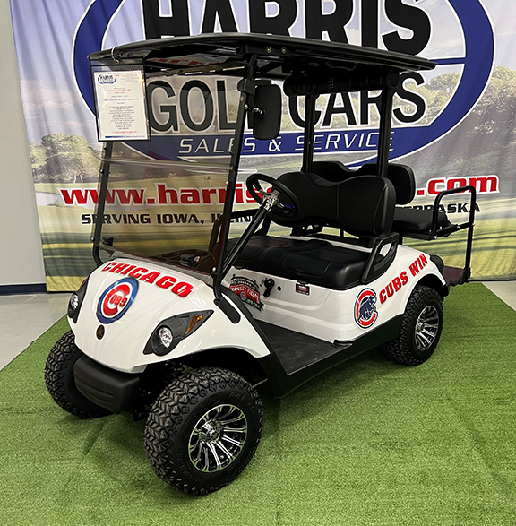 Custom Chicago Cubs Glacier White 4-Passenger Golf Car - Image 7
