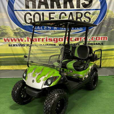 Custom Black and Green Tribal Golf Car