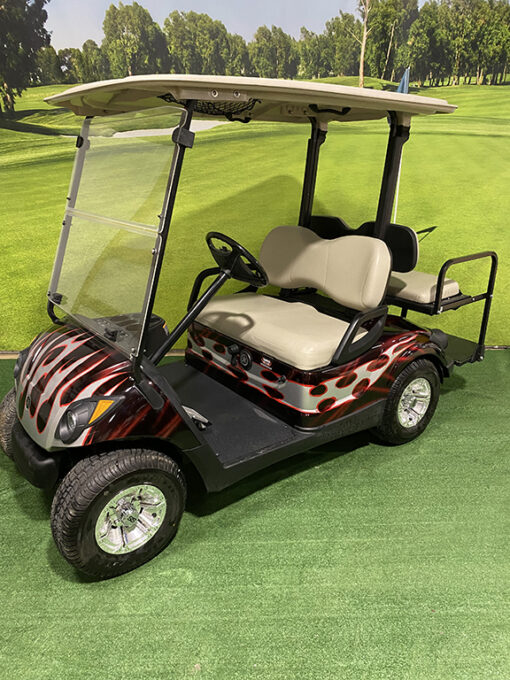 2009 Custom Red and Black Flame Gas Golf Car
