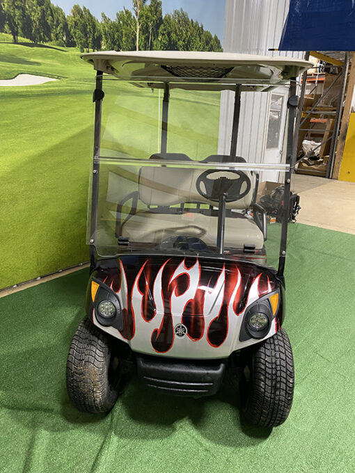 Custom Red and Black Flame 4-Passenger Vehicle - Image 2